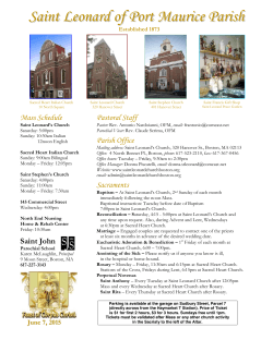 to this week`s bulletin - St. Leonard`s Church, North End