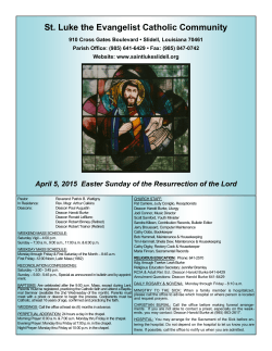 April 5, 2015 - St. Luke the Evangelist
