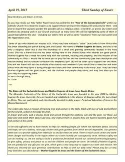 April 19, 2015 Third Sunday of Easter