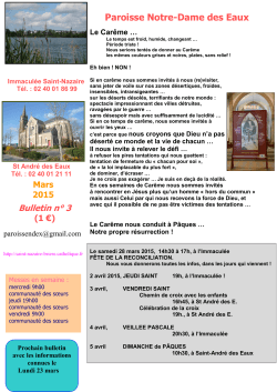 Relire le bulletin NÂ°2 fÃ©vrierr 2015 - Paroisses Saint