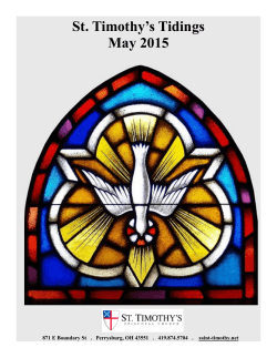 St. Timothy`s Tidings May 2015 - St. Timothy`s Episcopal Church