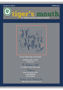 Tiger`s Mouth Newsletter Spring 2015