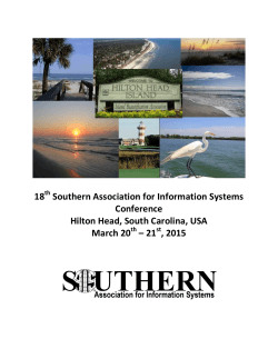 18 Southern Association for Information Systems Conference