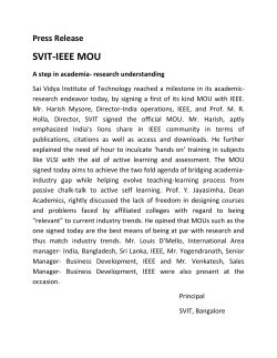 SVIT-IEEE MOU - Sai Vidya Institute of Technology