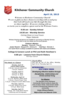 Apr 19 - Salvation Army Kitchener Community Church