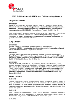 2015 Publications of SAKK and Collaborating Groups