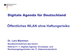 Digitale Agenda fÃ¼r Deutschland Ãffentliches WLAN ohne