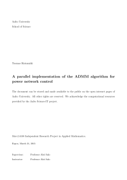 A parallel implementation of the ADMM algorithm for power network