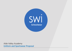 Alde Valley Academy Uniform and Sportswear Proposal