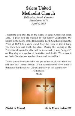 April 5, 2015 - Salem United Methodist Church