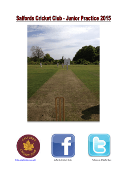 Salfords Cricket Club Junior Section Welcome Pack 2015
