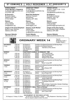 weekly newsletter - Salisbury Catholic Churches