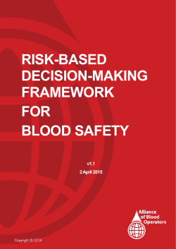 RISK-BASED DECISION-MAKING FRAMEWORK FOR BLOOD