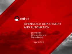OPENSTACK DEPLOYMENT AND AUTOMATION