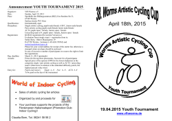 Announcement YOUTH TOURNAMENT 2015
