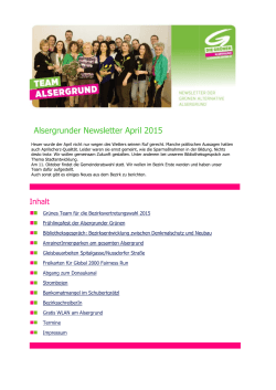 Newsletter April 2015 - Die GrÃ¼nen Alsergrund
