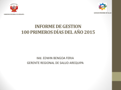 informe de gestion - 100 primeros dÃ­as del aÃ±o 2015