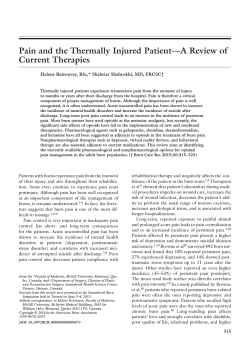 Pain and the Thermally Injured PatientâA Review of