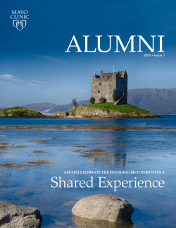 Mayo Clinic Alumni Magazine, 2015, Issue 1 - MC4409-1501