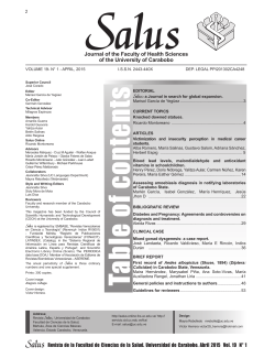 Table of contents - Revista de la Facultad de Ciencias de la Salud