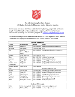 The Salvation Army Northern Division Bell Ringing Contacts for
