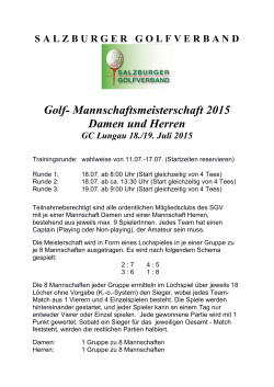 Golf- Mannschaftsmeisterschaft 2015 Damen und Herren