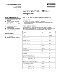 Dow CorningÂ® EI-1184 Clear Encapsulant | Lighting