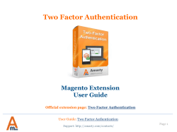 Two-Factor Authentication user guide
