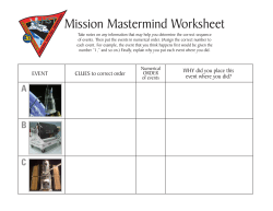 Mission Mastermind Worksheet
