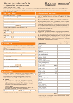 Third Party Contribution Form for the J.P. Morgan SIPP