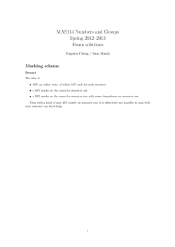 MAS114 Numbers and Groups Spring 2012â2013 Exam solutions