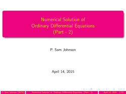 Numerical Solution of Ordinary Differential Equations (Part