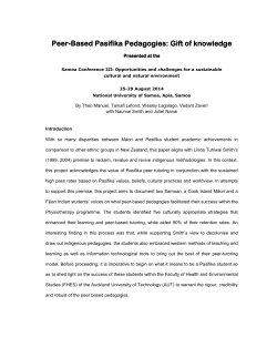 Peer-Based Pasifika Pedagogies: Gift of knowledge Based Pasifika
