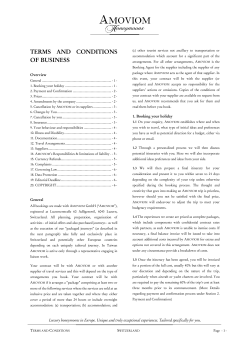TERMS AND CONDITIONS OF BUSINESS