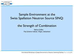 Sample Environment at the Swiss Spallation Neutron Source SINQ