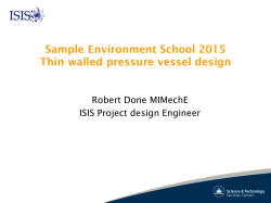 Sample Environment School 2015 Thin walled pressure vessel design