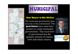 provinces have used their powers to create municipal governments