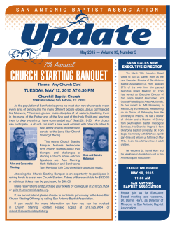 CHURCH STARTING BANQUET - San Antonio Baptist Association