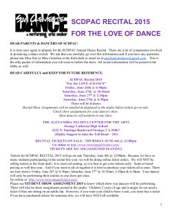 SCDPAC RECITAL 2015 FOR THE LOVE OF DANCE