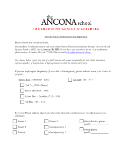 Ancona School Institutional Aid Application Please submit this