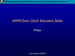 AAPM Dose Check Education Slides