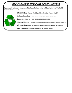 RECYCLE Holiday Schedule - Sandia Heights Services