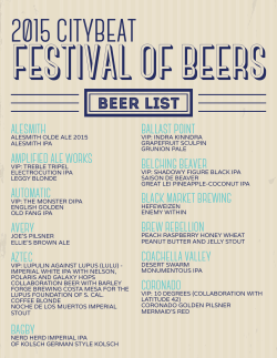 BEER LIST - San Diego Music Foundation