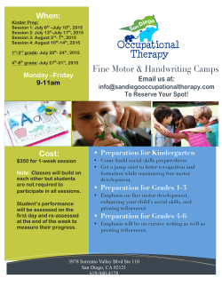 2015 Summer Handwriting Camps - San Diego Occupational Therapy