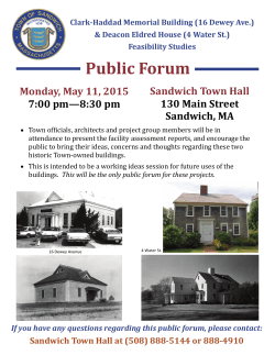 Public Forum - Town of Sandwich Massachusetts