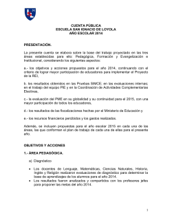 Cuenta PÃºblica 2014 - Escuela San Ignacio de Loyola