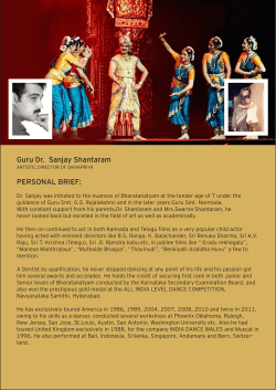 Guru Dr. Sanjay Shantaram PERSONAL BRIEF: