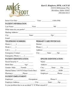 Meridian Patients Forms - Ankle & Foot Medical Center