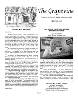 Spring 2015 Newsletter, The Grapevine