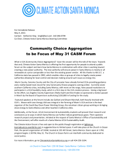 Community Choice Aggregation to be Focus of May 31 CASM Forum